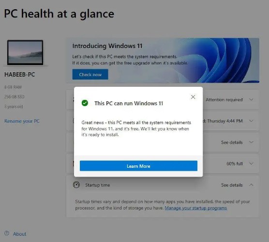 3-檢查電腦能否安裝win11